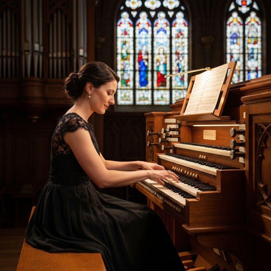 Professional organist at organ - restoration expertise